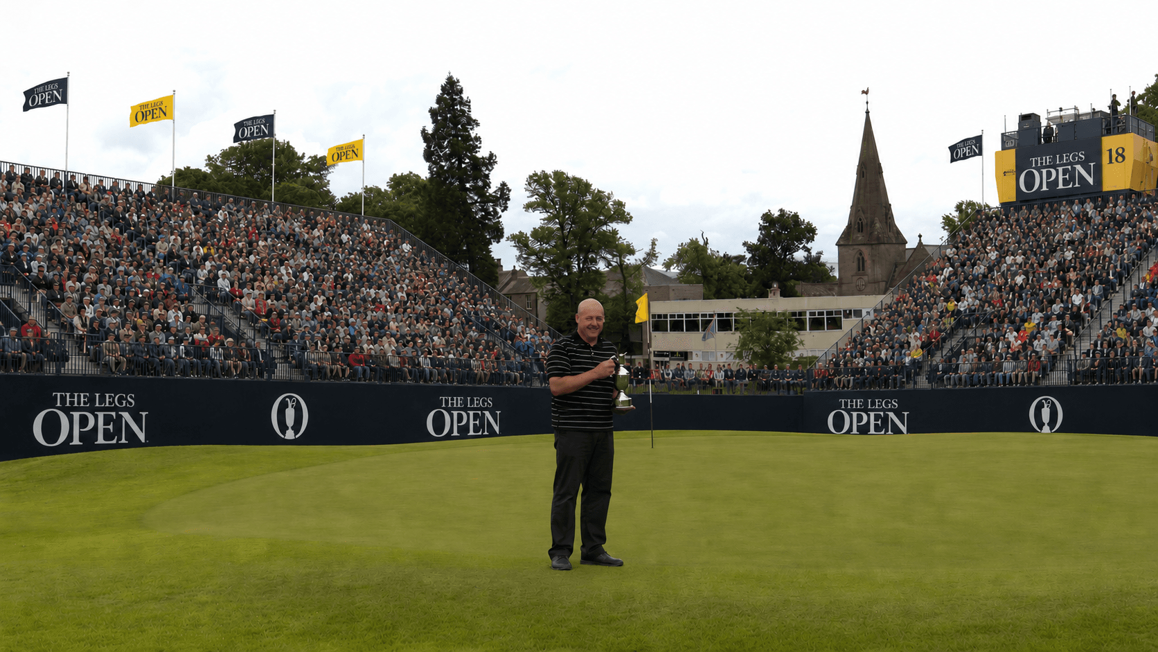 On The 18th At Carnwath With The Claret Jug